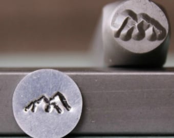 8mm Rocky Mountain Range Metal Design Stamp - Metal Stamp - Metal Stamping and Jewelry Tool - SGCH-268