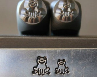 6mm and 5mm Frog Metal Design 2 Stamp Set - Metal Stamp - Metal Stamping and Jewelry Tool - SGCH-317318