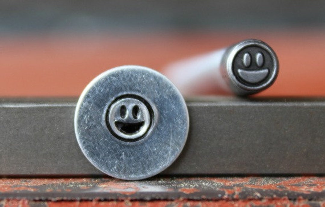 Emoji Face - Very Happy Metal Design Stamp - Metal Stamp - Metal