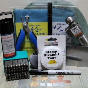 Metal Stamp Kit- Jewelry Making And Metal Stamping Tools-  Steel Stamp Kit- Metal Kit- SG-K1