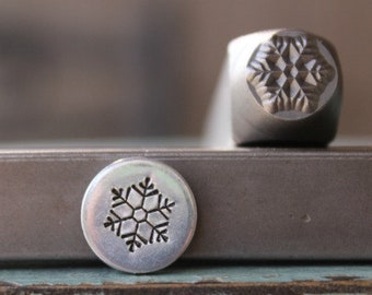 Brand New 8mm Snowflake Metal Design Stamp - Metal Stamp - Metal Stamping and Jewelry Tool - SGCH-258