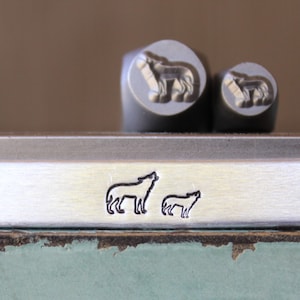 Supply Guy 5mm and 7mm Southwest Coyote Metal Design 2 Stamp Set - Metal Stamp - Metal Stamping and Jewelry Tool - SGCH-473474