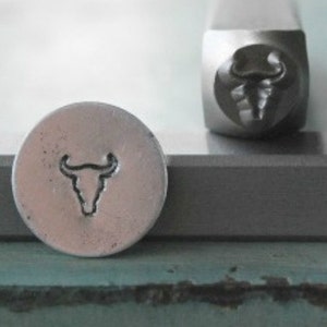 5mm Texas Longhorn DIY Jewelry Making Metal Design Stamp - Stamping Kit, Tools, Press, Machine & Supplies - SGCH-54