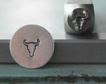 Brand New 5mm Texas Longhorn Metal Design Stamp - Metal Stamp - Metal Stamping and Jewelry Tool - SGCH-54