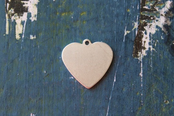 Hand Stamping Supplies 1 14 Round Disc With Offset 58 Inch Heart Cutout Jewelry Hand Stamping Blanks FIVE 16 Gauge Aluminum