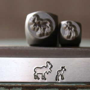Supply Guy 7 mm Moose e 5 mm Moose Calf Metal Design 2 set di timbri - Timbro in metallo - Strumento per stampaggio di metalli e gioielli - SGCH-205224