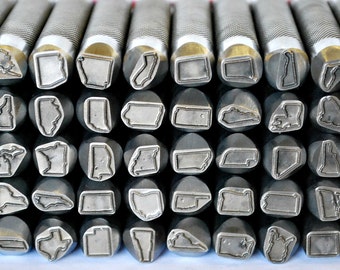 Advantage Series 3/8" (5MM) US Pick Your State DIY Jewelry Making Metal Design Stamp - Stamping Kit, Tools, Press & Supplies - Sgad3/8"State