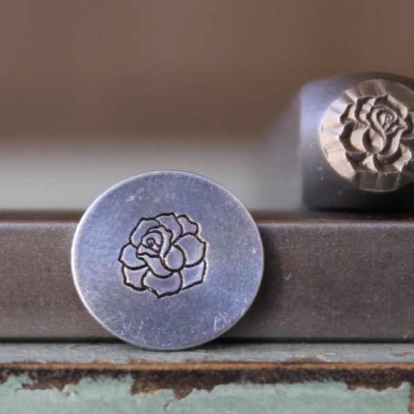 Brand New 6mm Rose Flower no Stem Metal Design Stamp - Metal Stamp - Metal Stamping and Jewelry Tool - SGCH-418