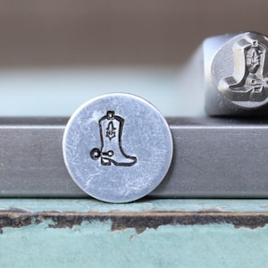 Brand New 6mm Cowboy Boot (right facing) Metal Design Stamp - Metal Stamp - Metal Stamping and Jewelry Tool - SGCH-471