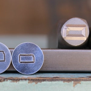 Supply Guy 6mm and 8mm Kansas Metal Design 2 Stamp Set - US State Metal Stamp - Metal Stamping and Jewelry Tool - SGCH-KS338
