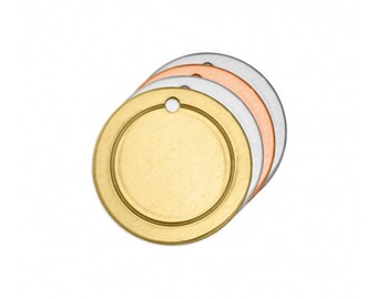 Koper ingelijst 3/4" cirkelstempel blanco - blanco metalen stempel - 18 gauge - verpakking van 6 - sieraden metaalstempel blanco - SGIAD122J136