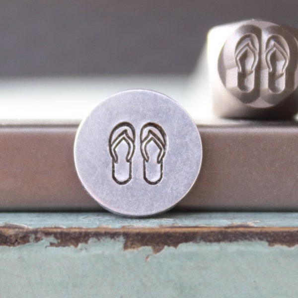 Brand New 6mm Flip Flops - Sandals Metal Design Stamp - Metal Stamp - Metal Stamping and Jewelry Tool - SGCH-483