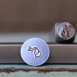 6mm Michigan US State DIY Jewelry Making Metal Design Stamp - Stamping Kit, Tools, Press, Machine & Supplies  - SGCH-344