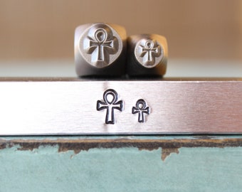 6mm and 4mm Ankh Symbol of Life Metal Design 2 Stamp Set - Metal Stamp - Metal Stamping and Jewelry Tool - SGCH-567568