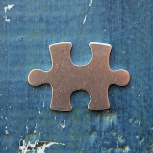 Aluminum Puzzle Piece 18G Deburred Stamping Blank - 1 1/4" x 1" - Thick Gauge Stamping Blank - 1 Per Pack - Made in USA - SG-MM-12