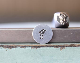 6mm Girl DIY Jewelry Making Metal Design Stamp - Stamping Kit, Tools, Press, Machine & Supplies - SGCH-584
