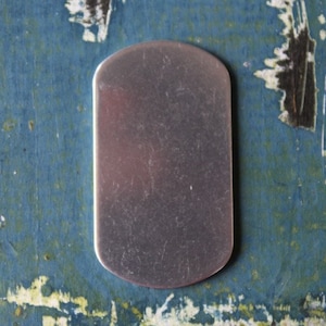 5 Deburred (Choose your Metal) 50mm x 28mm Dog Tag Stamping Blanks - Aluminum, Brass, Copper, or Nickel Silver - Jewelry Metal Blank- SGSOL