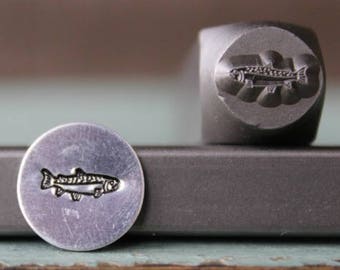 Supply Guy 8mm Trout Fish Metal Design Stamp - Metal Stamp - Metal Stamping and Jewelry Tool - SGCH-195