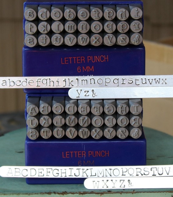 6MM Typewriter Font Combination Alphabet Letter Stamp Set Metal Stamp Set  Jewelry and Metal Stamping Tool SGE-16UL 