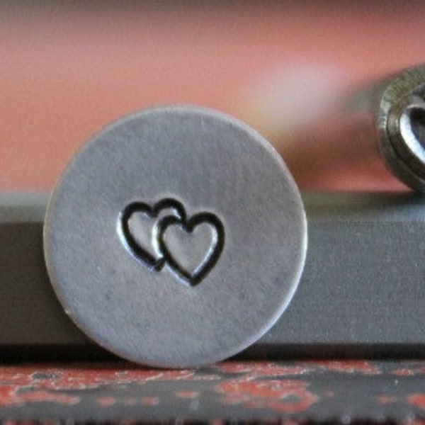 Double Overlapping Heart Metal Design Stamp - Metal Stamp - Metal Stamping and Jewelry Tool SGA-61