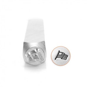 Impress Art 6mm Waving US Flag Metal Design Stamp - Metal Stamp - Metal Stamping and Jewelry Tool - SGSC1525-G-6mm/SCS150083