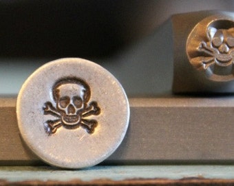 Supply Guy 6mm Skull & Crossbones Metal Design Stamp - Metal Stamp - Metal Stamping and Jewelry Tool - SGCH-35