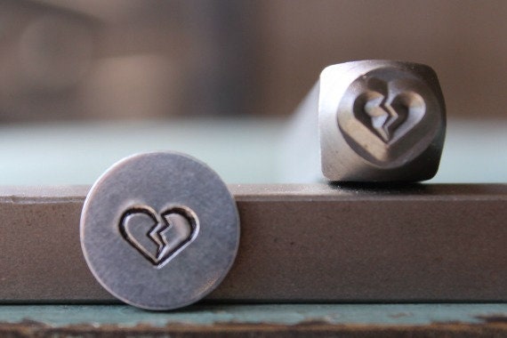 thumbnail image 2 of ImpressArt Broken Heart Right 6mm Metal Stamping Design Punches - UK... 2 of 13