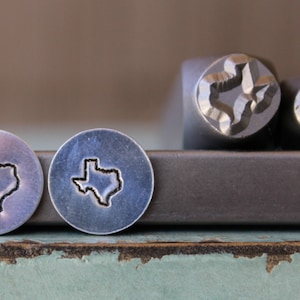 Supply Guy 6mm and 8mm Texas Metal Design 2 Stamp Set - US State Metal Stamp - Metal Stamping and Jewelry Tool - SGCH-TX365