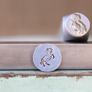 8mm Standing Horse (right facing) DIY Jewelry Making Metal Design Stamp - Stamping Kit, Tools, Press, Machine & Supplies - SGCH-480