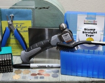 Metal Stamping Kit- Everything To Get Started Stamping-  Stamps- Blanks- Tools- Storage- Metal Work and Jewelry Design- SG-K2