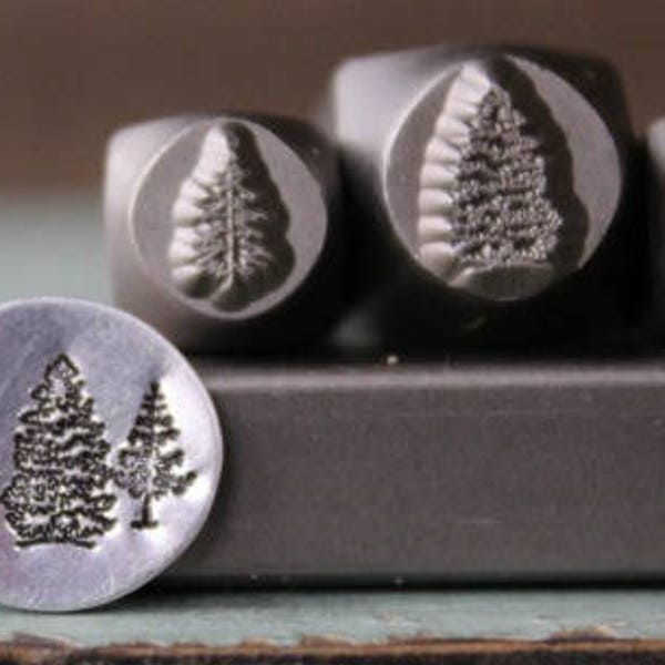 Brand New 8mm and (2) 6mm Pine Trees Metal Design 3 Stamp Set-Metal Stamp-Metal Stamping and Jewelry Tool-SGCH-197198200