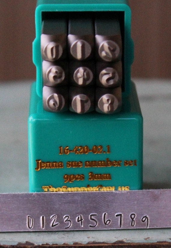 3mm Script Font Metal Number Stamp Set Metal Letter 