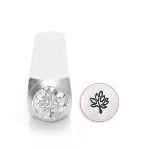 Impress Art 6mm Leaf Tree Metal Design Stamp - Metal Stamp - Metal Stamping and Jewelry Tool - SGSC156-R-6mm