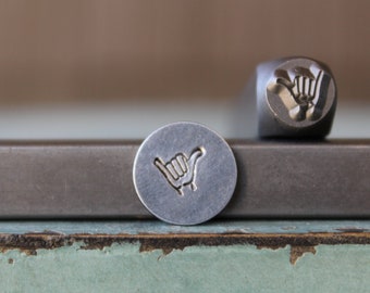 Brand New 6mm Hang Loose Symbol Metal Design Stamp - Metal Stamp - Metal Stamping and Jewelry Tool - SGCH-451