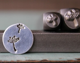 Brand New 6mm Dandelion Flower and 3.5mm Puff Metal Design Stamp Set - SGCH-8485