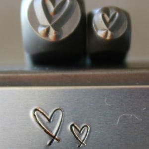 5mm and 3mm Heart Crisscross Metal Design 2 Stamp Set - Metal Stamp - Metal Stamping and Jewelry Tool - SGCH-264265