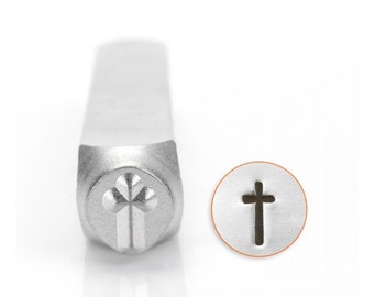 Impress Art 6mm Solid Cross Metal Design Stamp - Metal Stamp - Metal Stamping and Jewelry Tool - SGSC1518-J-6mm