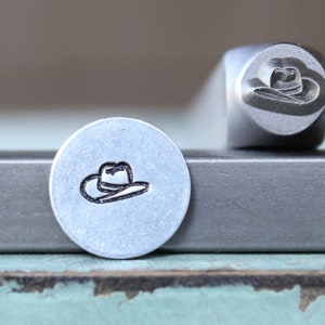 Brand New 6mm Cowboy Hat Metal Design Stamp - Metal Stamp - Metal Stamping and Jewelry Tool - SGCH-465