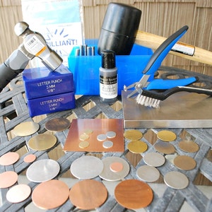 Deluxe Metal Stamping Kit- Everything To Start Stamping- Stamps - Blanks - Tools- Storage - Metal Work and Jewelry Design- SGKit3