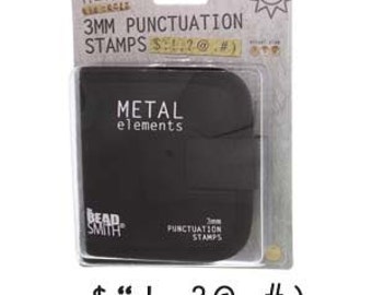 Beadsmith 3mm Punctuation Metal Stamp Set- 9 Piece- Includes Canvas Case- Great For All Metal and Jewelry Design Work- SGLPSPU30