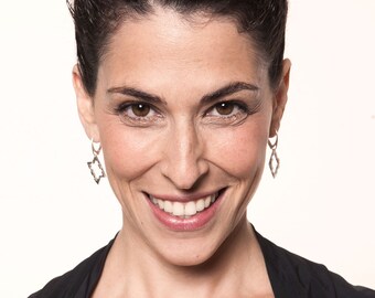 Pair of Silver Earrings which forms Magen David Shape