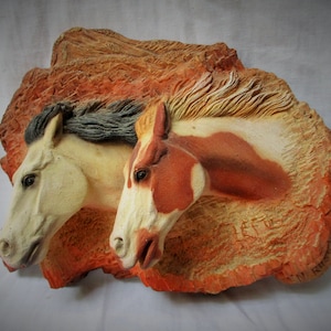 Distant Thunder Horses Wall Art Two Horse Busts by art6ist Neil J. Rose Limited Edition signed and numbered Western Art Decor