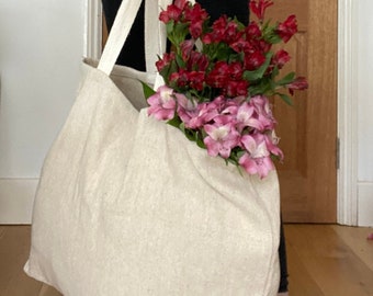 特大ジュートビーチバッグ - 特大コットントートバッグ