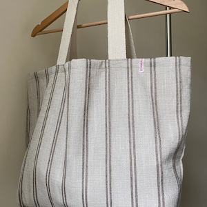 LARGE TOTE BAG 52 x 48 cm, oversized tote bag, canvas weekend bag, Large Shopper, Tote handbag, cotton bag beach, shoulder bag image 1