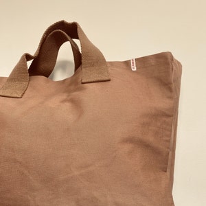ExTRA LARGE BEACH BAG WiTH SHoRT HANDLEs - brown canvas Tote bag, Large canvas shopper, Oversized bag tote, Huge Tote handbag, beach maxibag