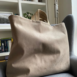 EXTRA LARGE TOTe BAG, 65 x 42 cm, Mock suede Oversize tote bag, Giant tote, ENORMOuS bag, XxL man bag image 2