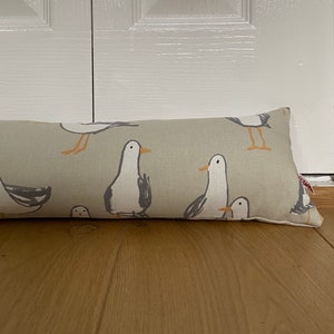 Seagulls Fabric Draught Stopper: 115 cm Door Draft Excluder