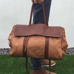 BOLSO DE CUERO DUFFLE - bolso de FIN DE SEMANA - Bolso HoLDALL - bolso de viaje de cuero marrón, bolso Holdall de fin de semana Duffle, bolso de noche, GiFT For HiM