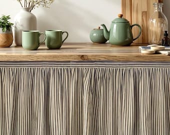 Op maat gemaakte tikkende canvas gootsteenrok: Cottagecore-kastgordijn