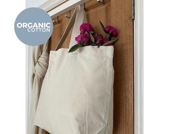 Organic Cotton Large Beach Tote Bag: Oversized Canvas Shopper